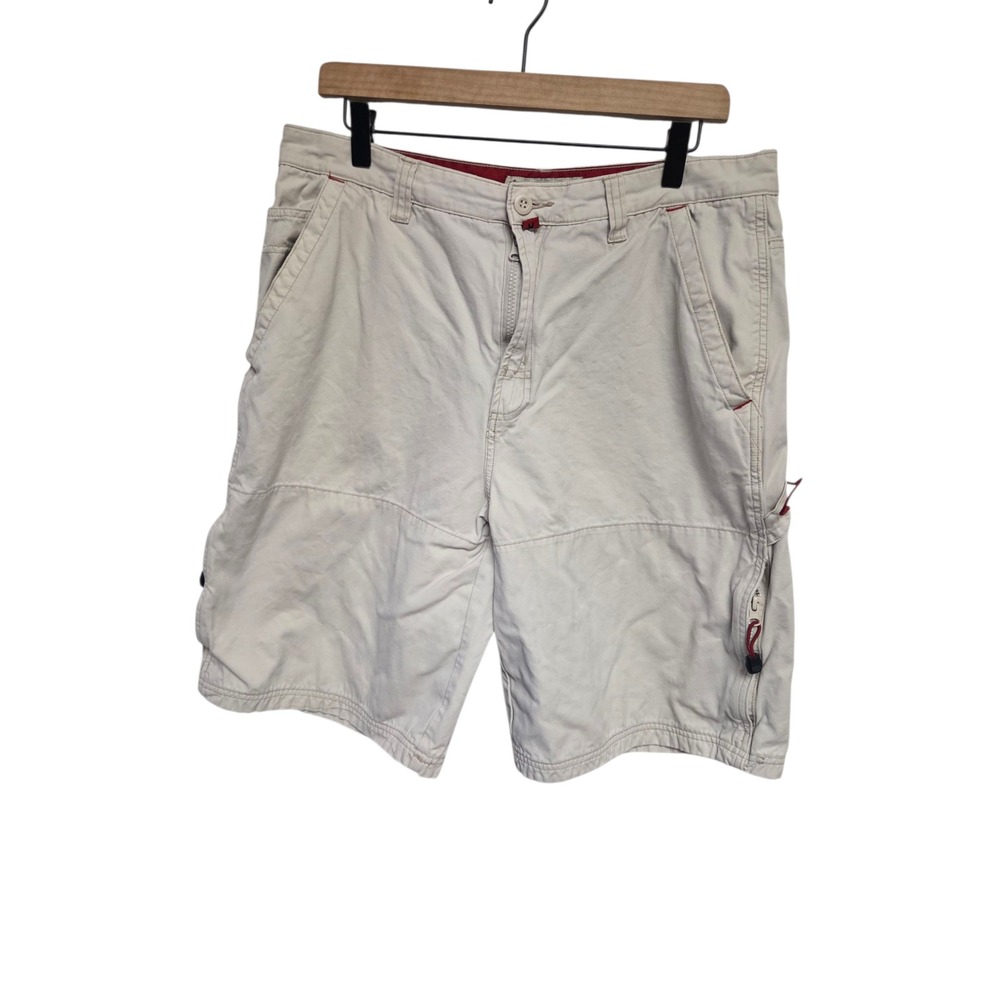 Vintage Y2K Aeropostale Womens Khaki Utility Cargo Shorts Size‎ 34